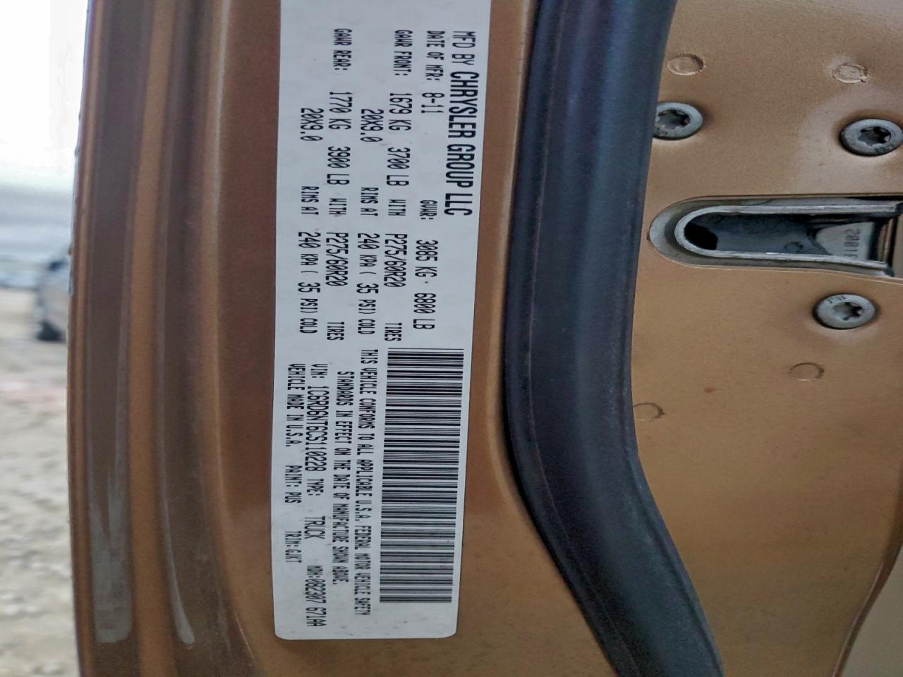 2012 Dodge Ram 1500 Laramie VIN: 1C6RD6NT6CS110228 Lot: 94753075