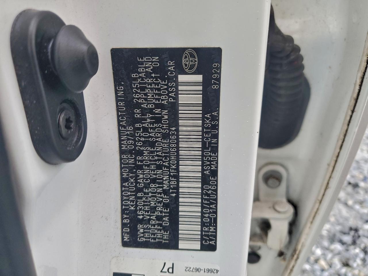 2017 Toyota Camry Le VIN: 4T1BF1FK0HU680634 Lot: 95704805