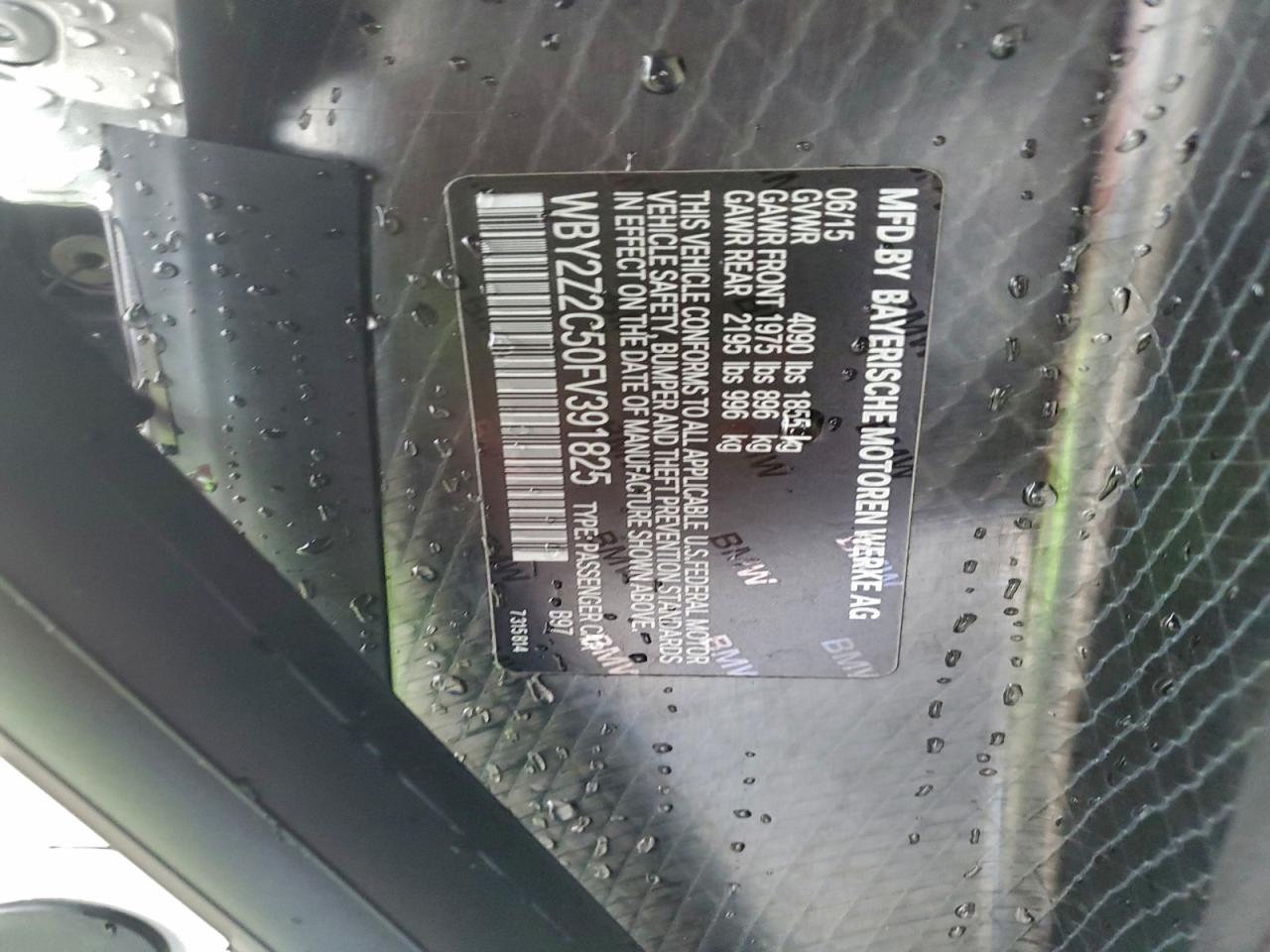 2015 BMW I8 VIN: WBY2Z2C50FV391825 Lot: 93704535