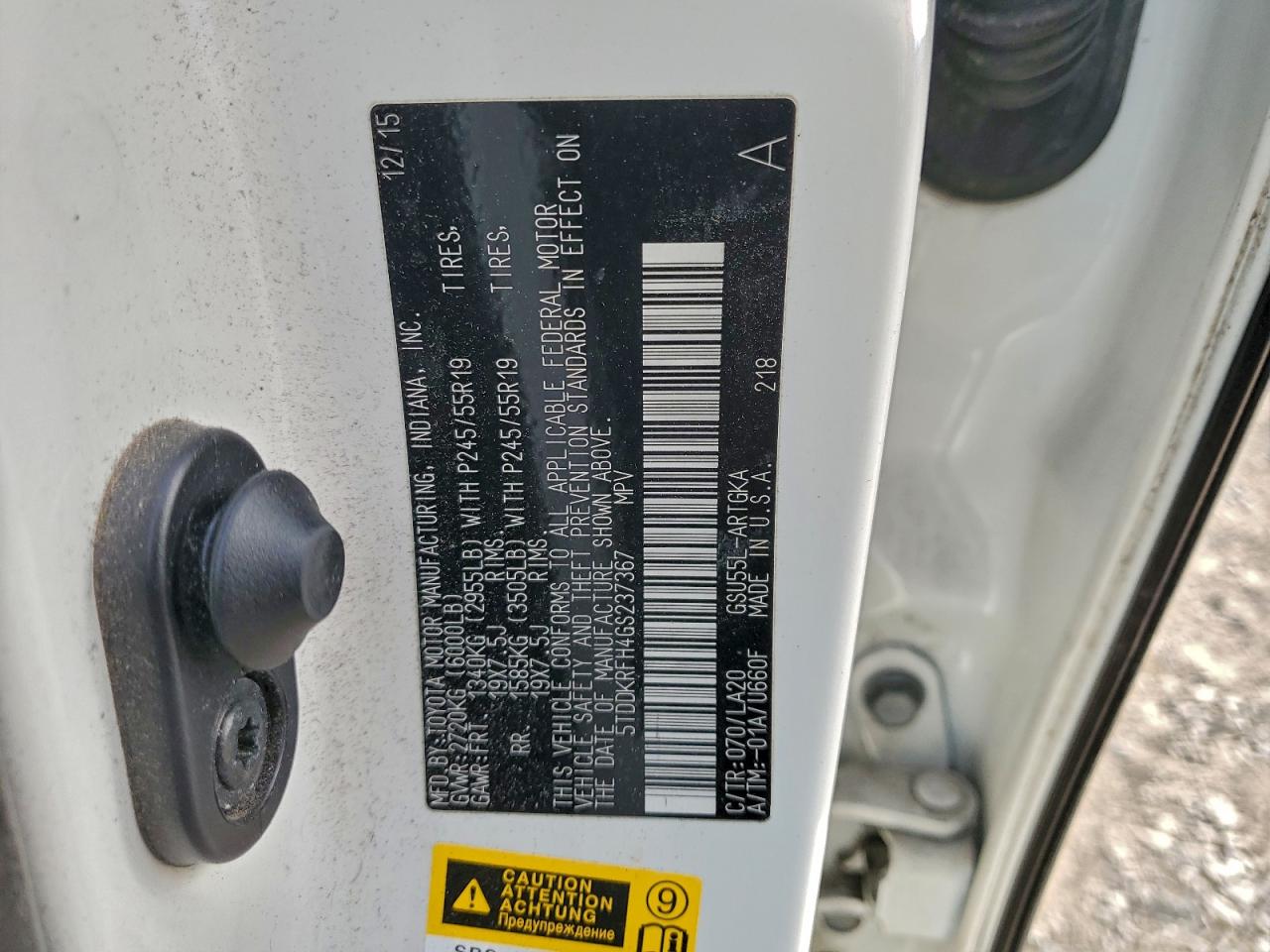 2016 Toyota Highlander Limited VIN: 5TDDKRFH4GS237367 Lot: 96285825