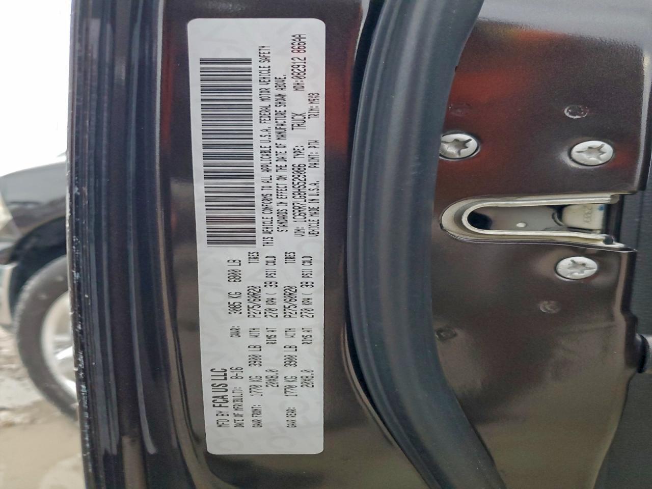 2017 Ram 1500 Slt VIN: 1C6RR7LG8HS529086 Lot: 95718095