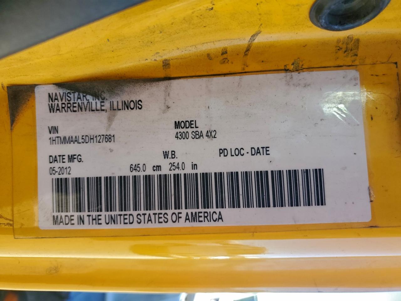 2013 International 4000 4300 VIN: 1HTMMAAL5DH127681 Lot: 95463625