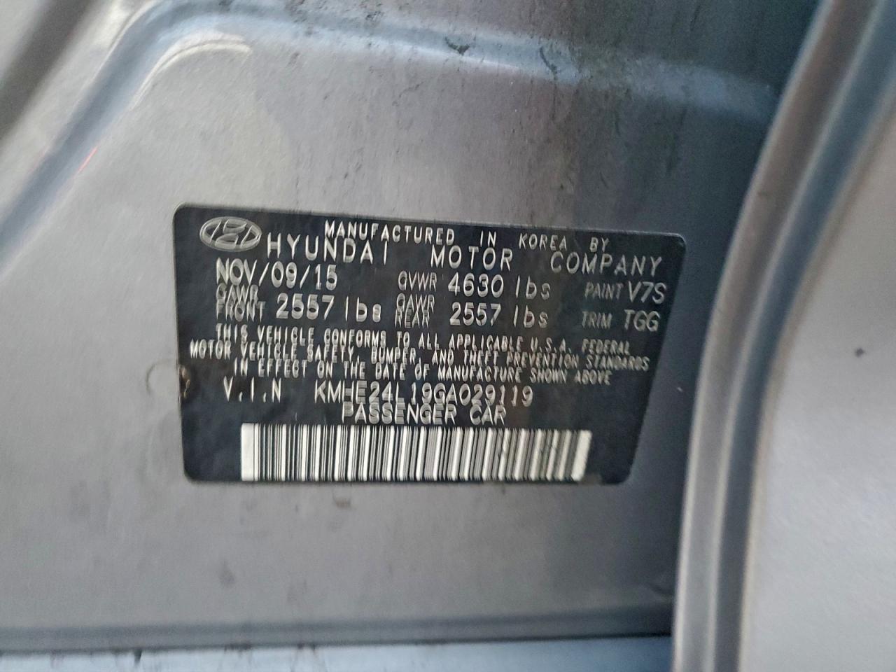 2016 Hyundai Sonata Hybrid VIN: KMHE24L19GA029119 Lot: 94865915