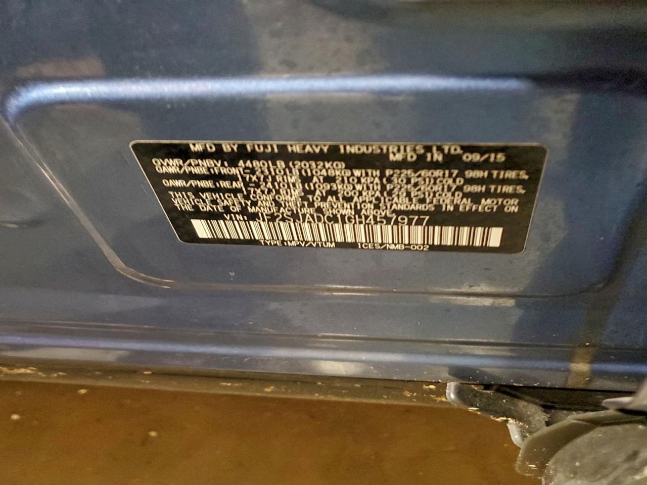 2016 Subaru Forester 2.5I Premium VIN: JF2SJADC1GH457977 Lot: 96035425