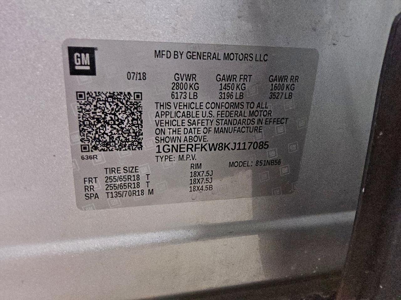 2019 Chevrolet Traverse Ls VIN: 1GNERFKW8KJ117085 Lot: 93862485