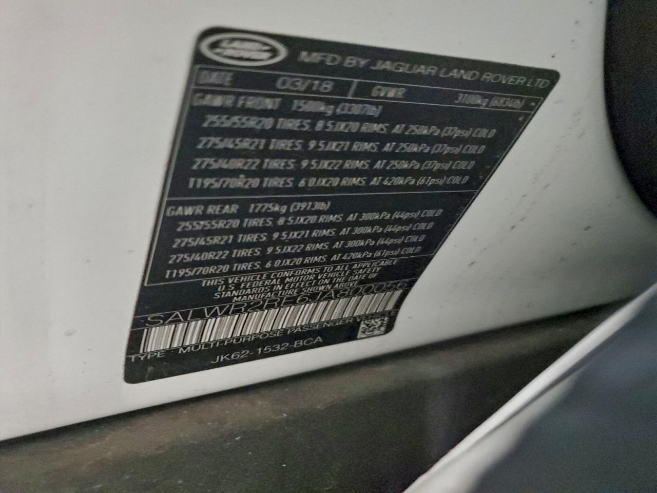 2018 Land Rover Range Rover Sport Supercharged Dynamic VIN: SALWR2RE6JA800056 Lot: 92567345