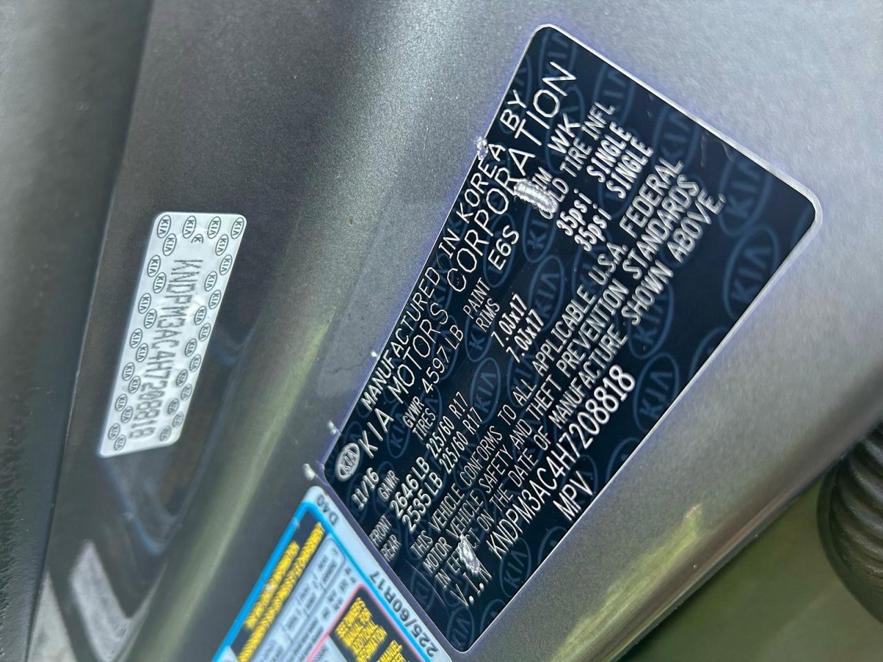 2017 Kia Sportage Lx VIN: KNDPM3AC4H7208818 Lot: 95983355