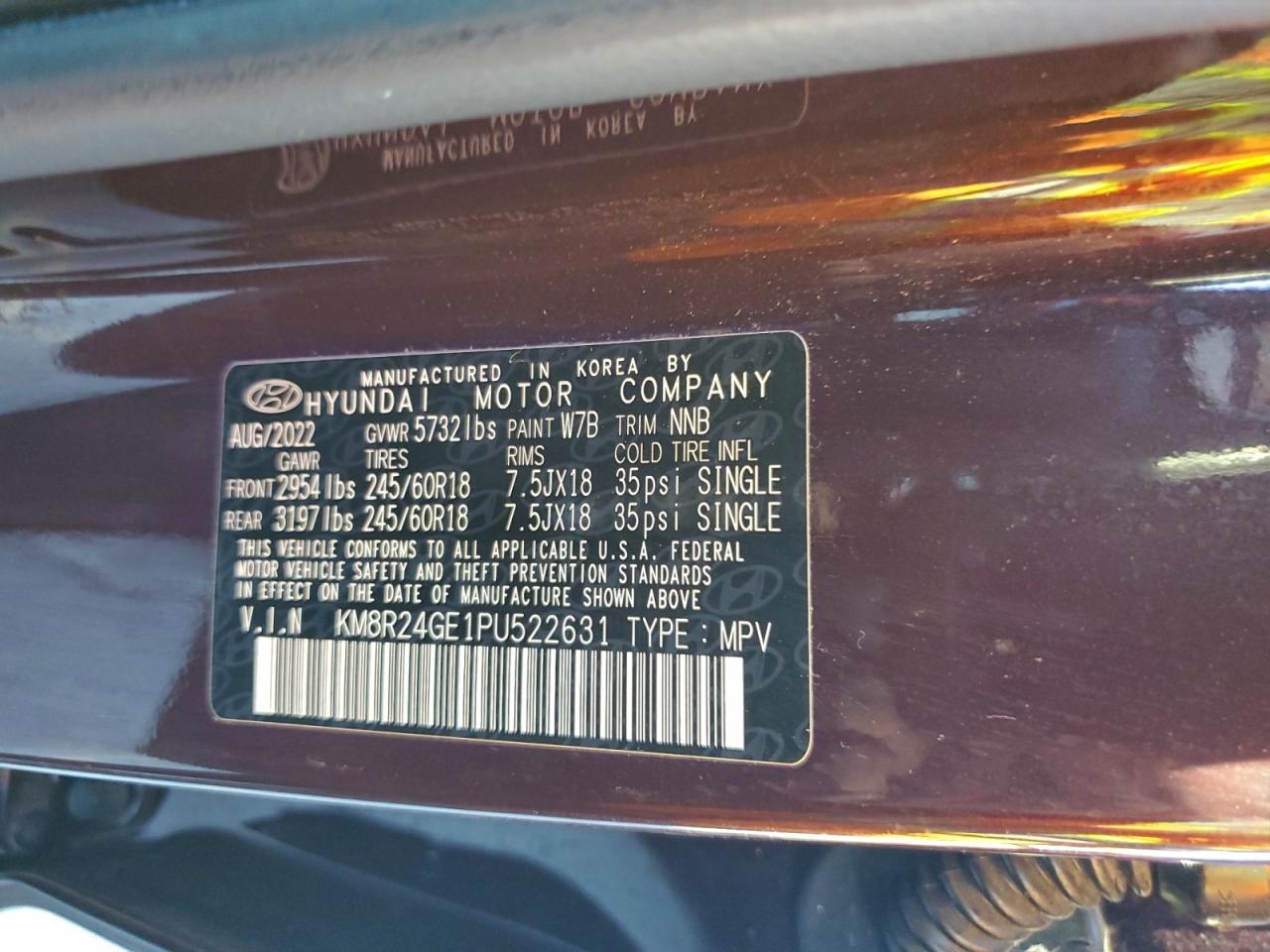 2023 Hyundai Palisade Sel VIN: KM8R24GE1PU522631 Lot: 96118905