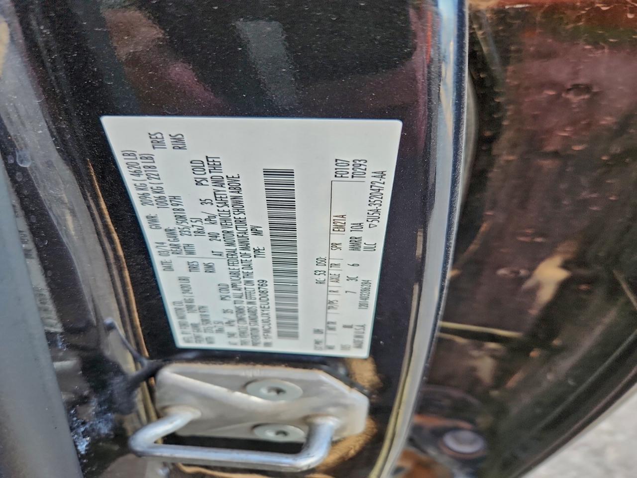 2014 Ford Escape Titanium VIN: 1FMCU0JX1EUD08769 Lot: 94525525