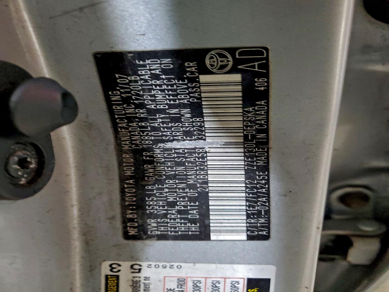 2008 Toyota Corolla Ce VIN: 2T1BR32E58C932298 Lot: 95516775