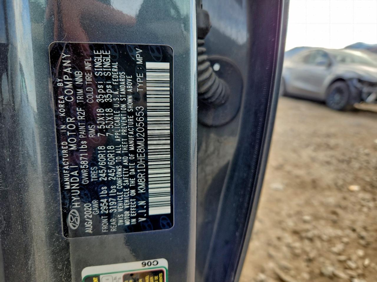 2021 Hyundai Palisade Se VIN: KM8R1DHE8MU205653 Lot: 95889665