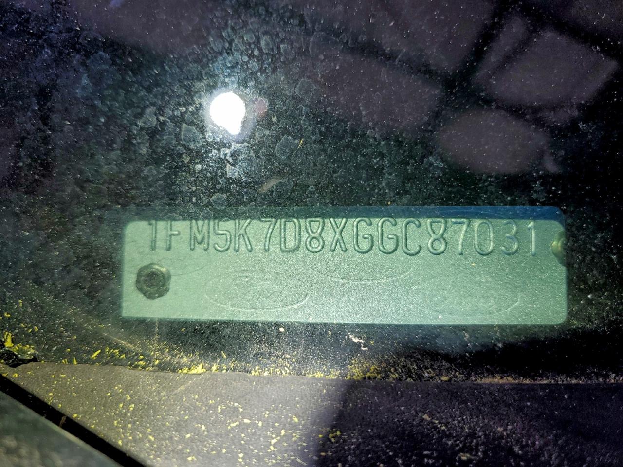 2016 Ford Explorer Xlt VIN: 1FM5K7D8XGGC87031 Lot: 96278625