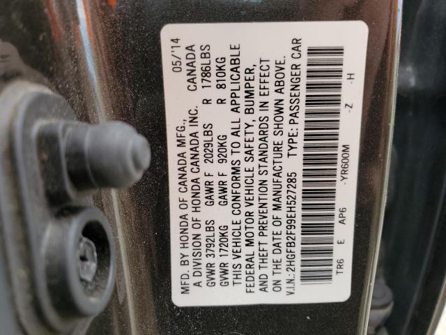 2HGFB2F99EH527285 | 2014 HONDA CIVIC EXL