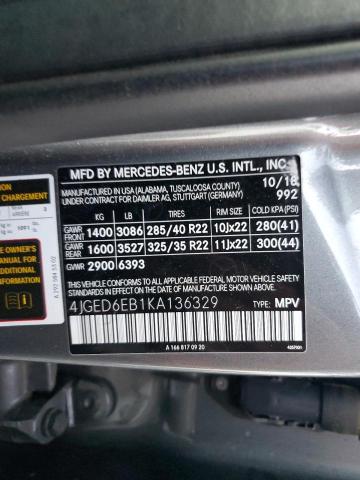 4JGED6EB1KA136329 2019 MERCEDES-BENZ GLE-CLASS, photo no. 14