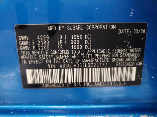 2020 SUBARU IMPREZA PR 4S3GTAD63L3720177