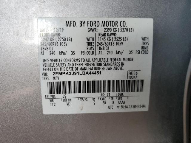 2FMPK3J91LBA44451 2020 FORD EDGE, photo no. 13