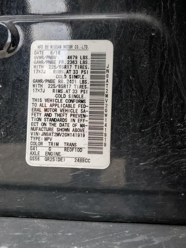JN8AT2MV2GW141919 NISSAN ROGUE 2016