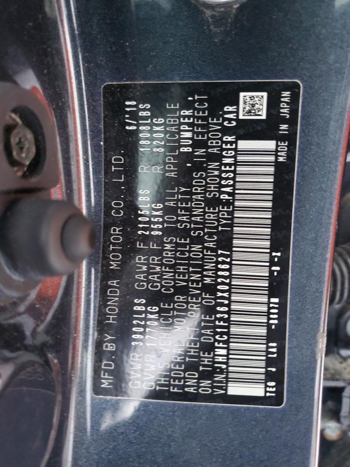 JHMFC1F36JX028627 HONDA CIVIC 2018