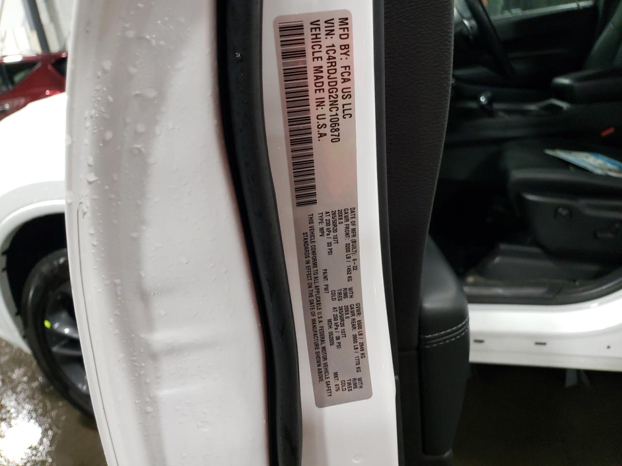 1C4RDJDG2NC106870 2022 Dodge Durango Gt 1C4RDJDG2NC106870 2022 Dodge Durango Gt