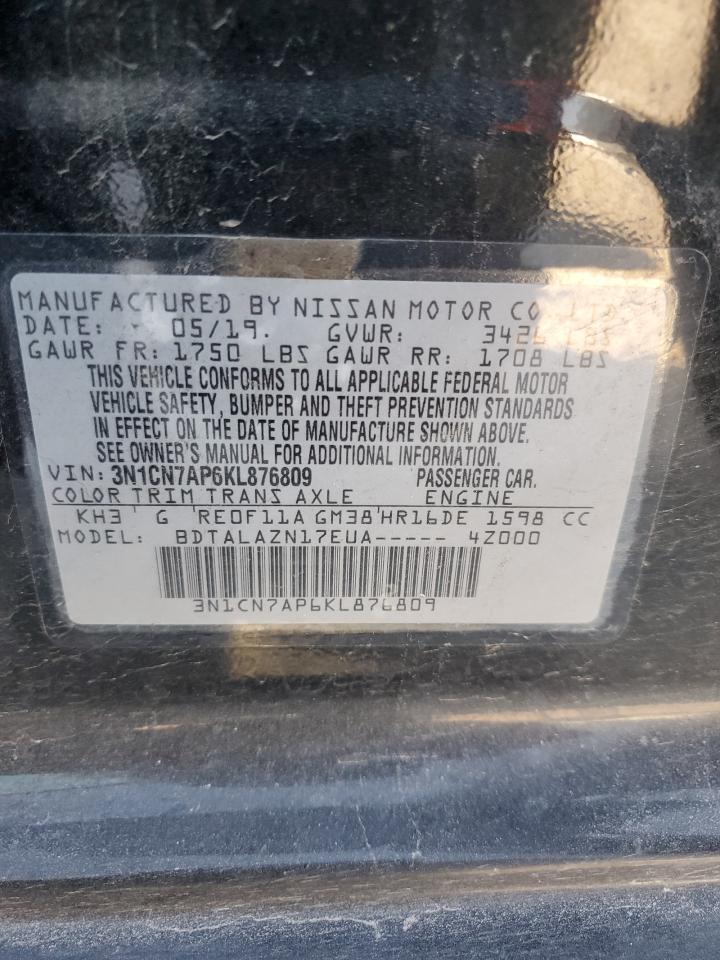 3N1CN7AP6KL876809 NISSAN VERSA 2019