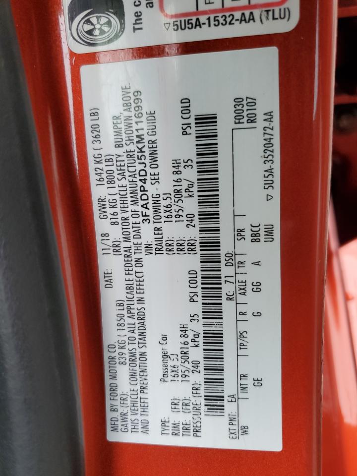 3FADP4DJ5KM116999 FORD FIESTA 2019