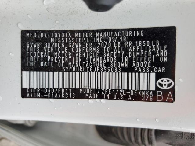 5YFBURHE6JP855083 | 2018 TOYOTA COROLLA L