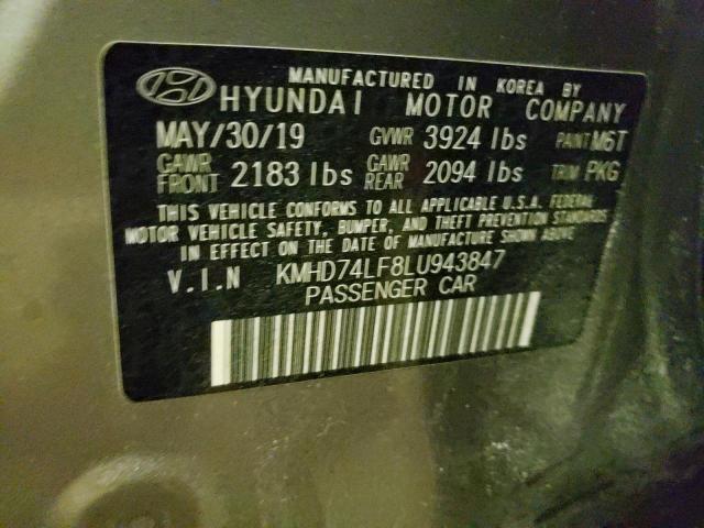 KMHD74LF8LU943847 | 2020 HYUNDAI ELANTRA SE