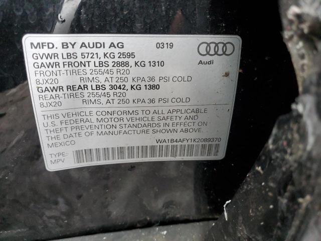 2019 Audi Sq5 Premium Plus VIN: WA1B4AFY1K2089370 Lot: 40356284