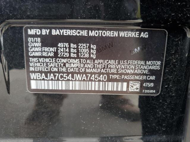2018 BMW 530 Xi VIN: WBAJA7C54JWA74540 Lot: 79635373