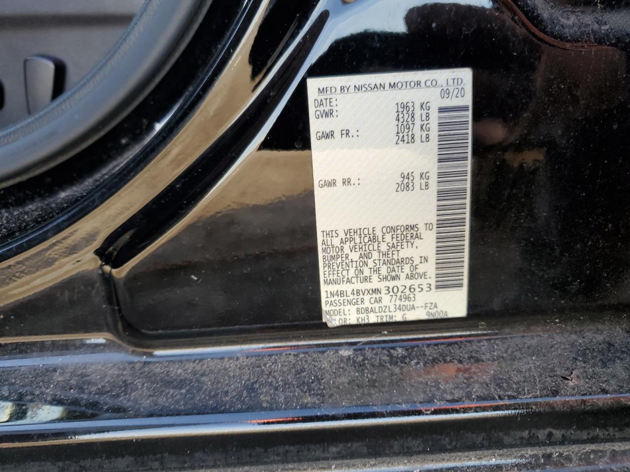 1N4BL4BVXMN302653 NISSAN ALTIMA 2021