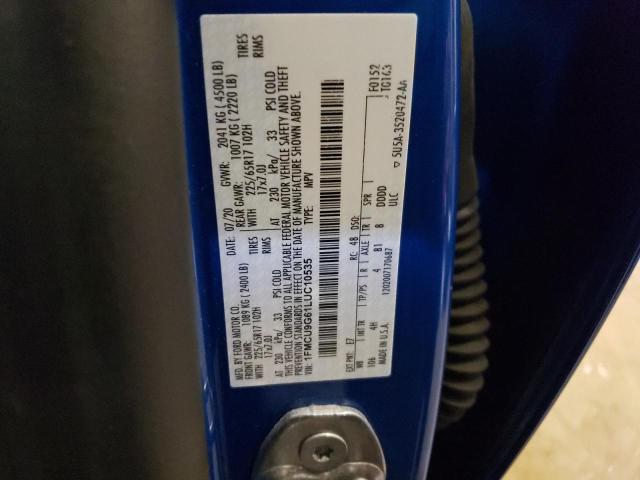 2020 FORD ESCAPE SE - 1FMCU9G61LUC10535