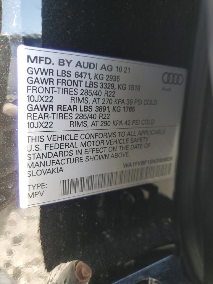 WA1FVBF15ND006829 AUDI Q8 2022