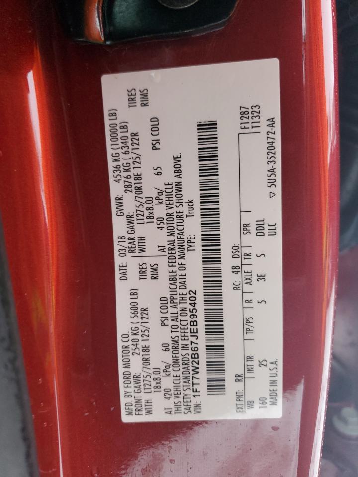 1FT7W2B67JEB95402 FORD F250 2018