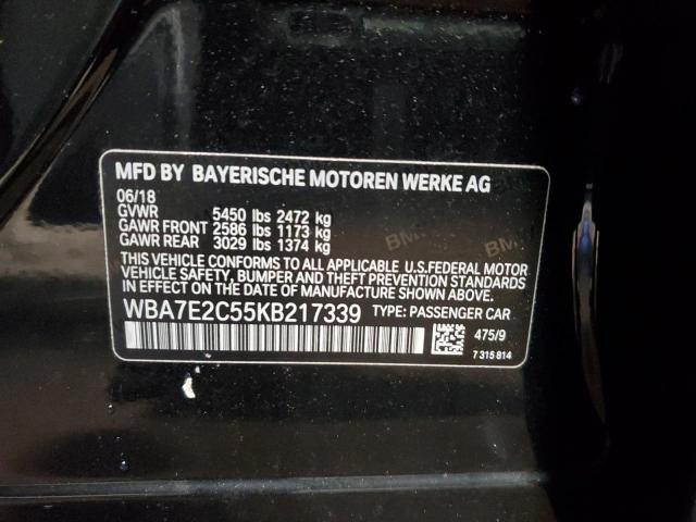 VIN WBA7E2C55KB217339 2019 BMW 7 Series, 740 I no.12