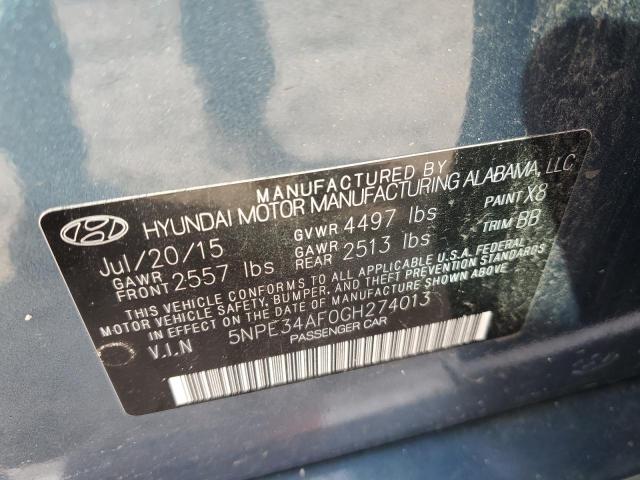 5NPE34AF0GH274013 | 2016 HYUNDAI SONATA SPO