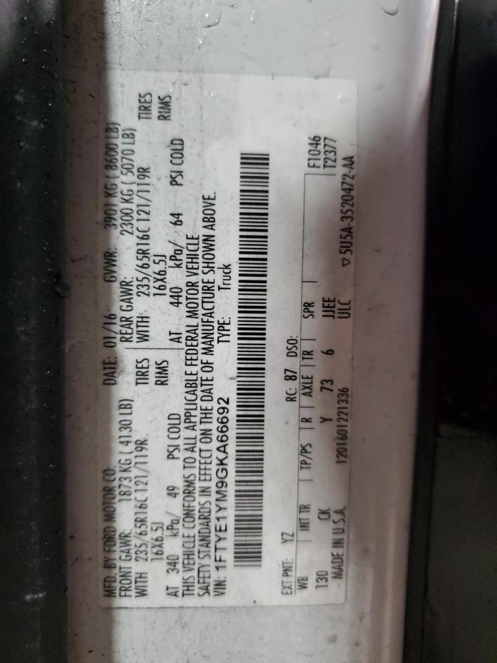 1FTYE1YM9GKA66692 FORD TRANSIT 2016