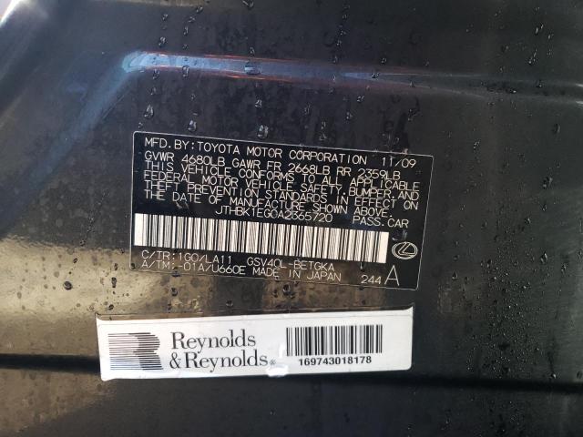 JTHBK1EG0A2365720 2010 Lexus Es 350