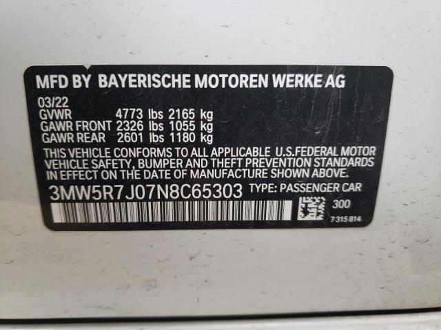 3MW5R7J07N8C65303 BMW 3 Series 330XI 13