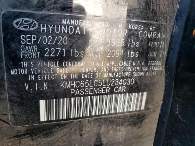 2020 HYUNDAI IONIQ BLUE - KMHC65LC5LU234030