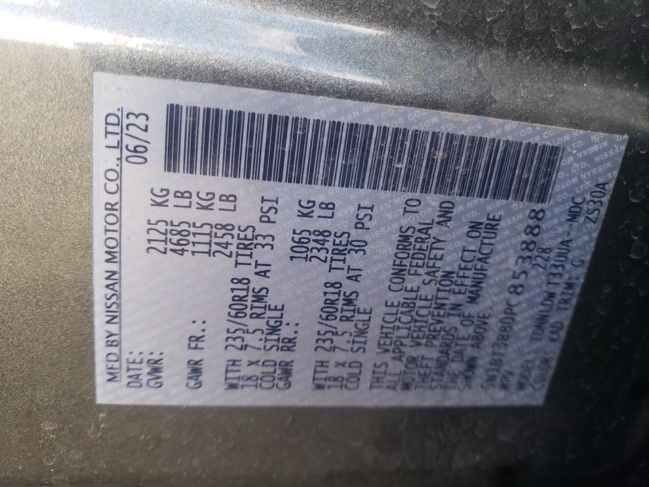 5N1BT3BB0PC853888 NISSAN ROGUE 2023