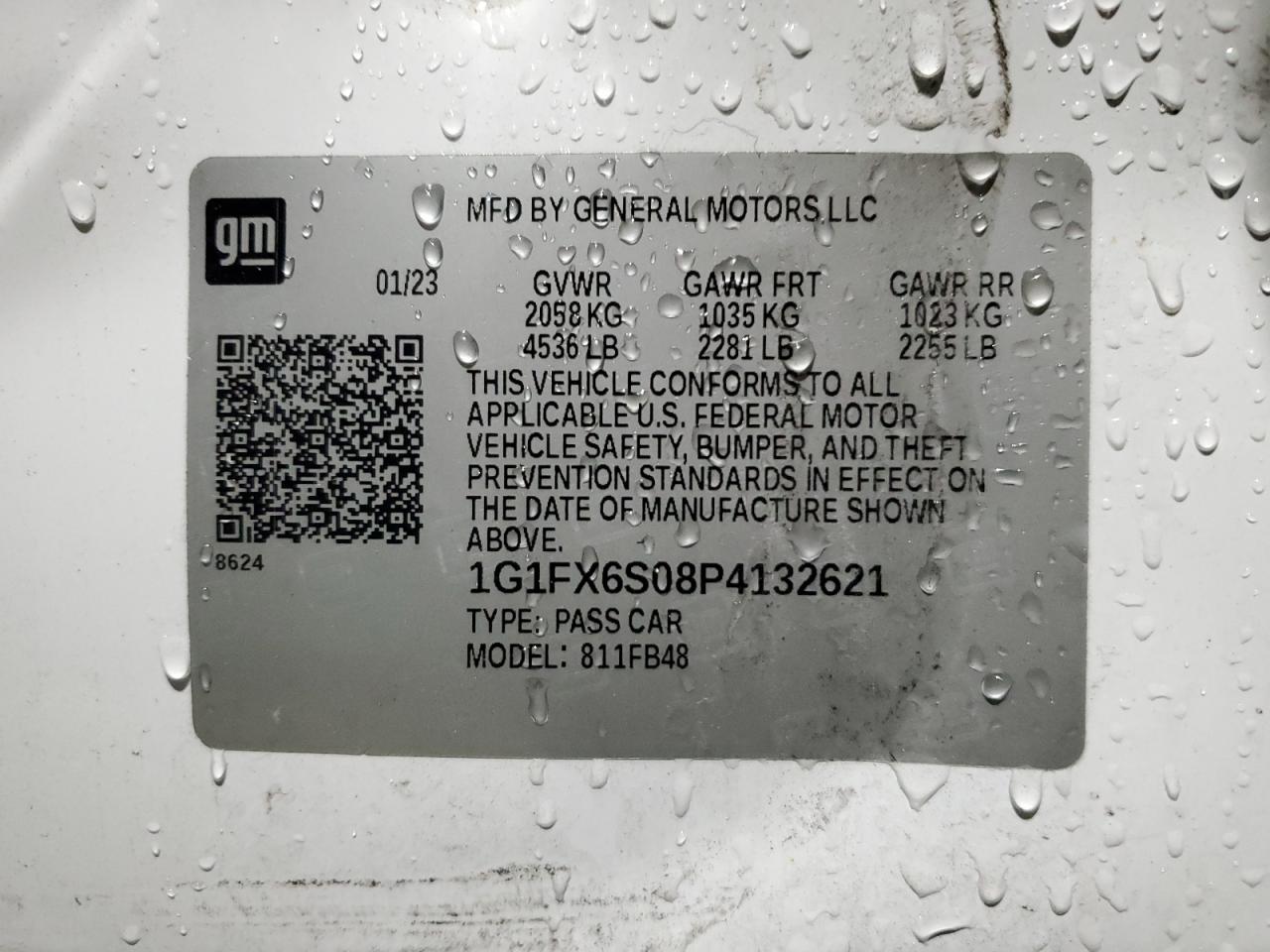 1G1FX6S08P4132621 CHEVROLET BOLT 2023