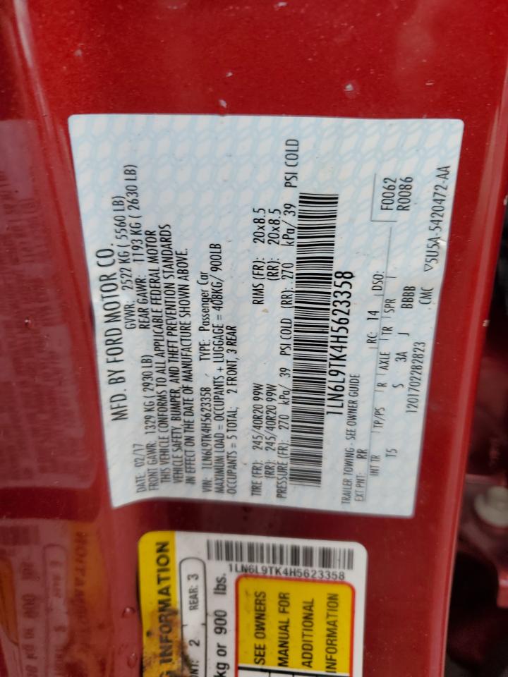 1LN6L9TK4H5623358 LINCOLN CONTINENTL 2017