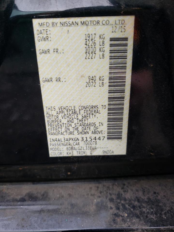 1N4AL3APXGN315447 NISSAN ALTIMA 2016