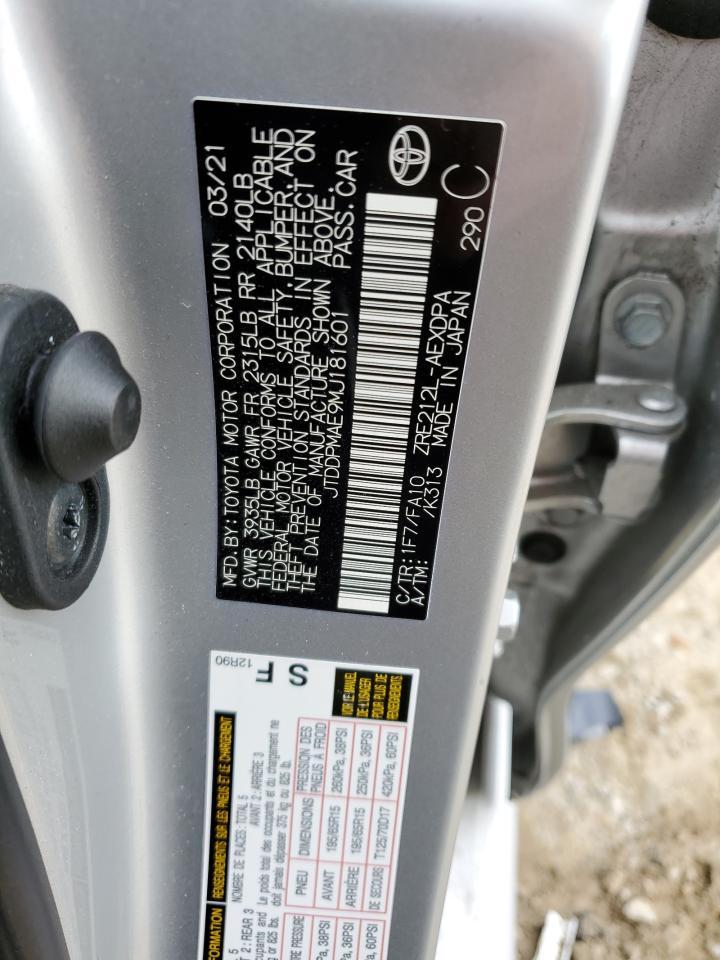 JTDDPMAE9MJ181601 TOYOTA COROLLA 2021