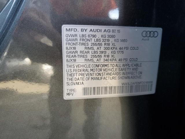 2015 Audi Q7 Premium Plus VIN: WA1LGAFE5FD016868 Lot: 39862394