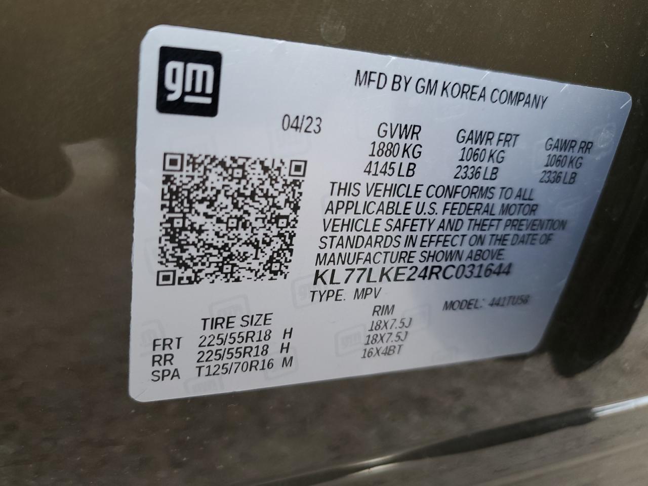 KL77LKE24RC031644 CHEVROLET TRAX ACTIV 2024