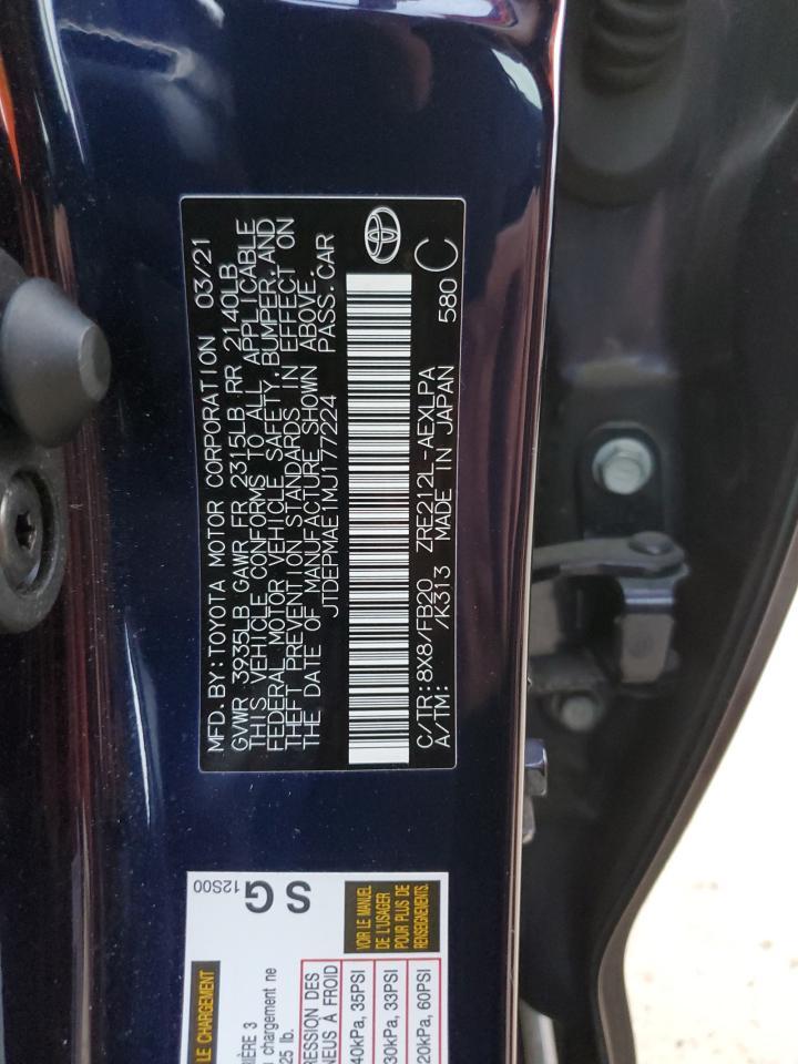 JTDEPMAE1MJ177224 TOYOTA COROLLA 2021