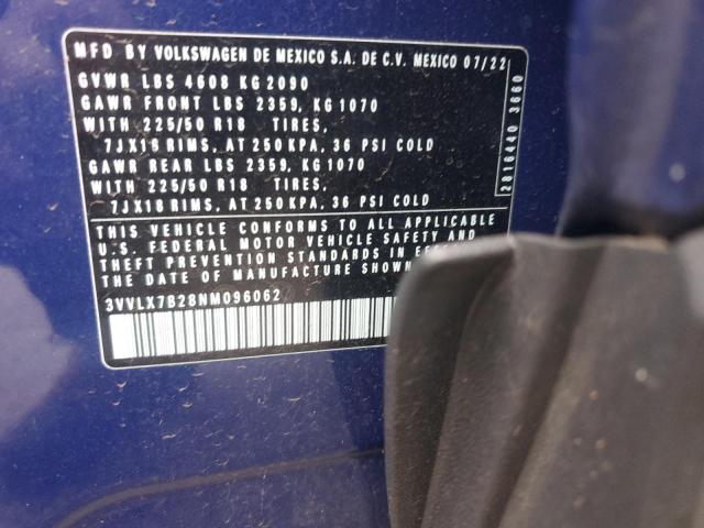 2022 VOLKSWAGEN TAOS SE IQ - 3VVLX7B28NM096062