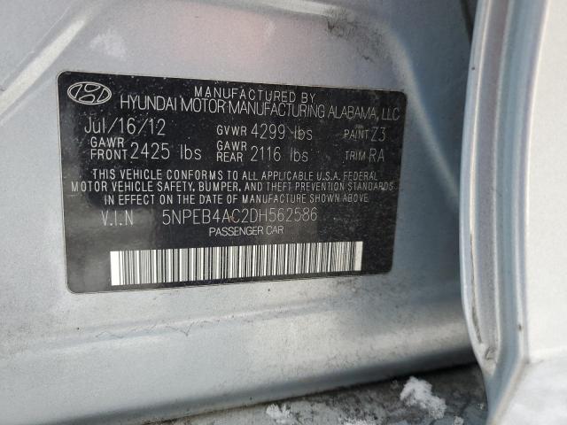 2013 Hyundai Sonata Gls VIN: 5NPEB4AC2DH562586 Lot: 39312864
