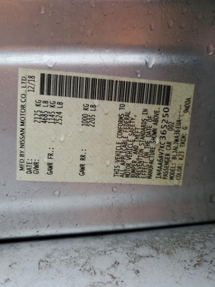 1N4AA6AV7KC365250 NISSAN MAXIMA 2019